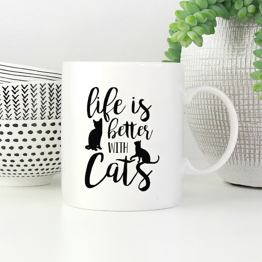 Mug La Vie Est Meilleure Avec Les Chats | AMOUREUX DES