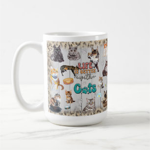 Mug La Vie Est Meilleure Avec Les Chats Personnaliser