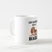 Mug La vie est meilleure avec un Beagle (Devant gauche)