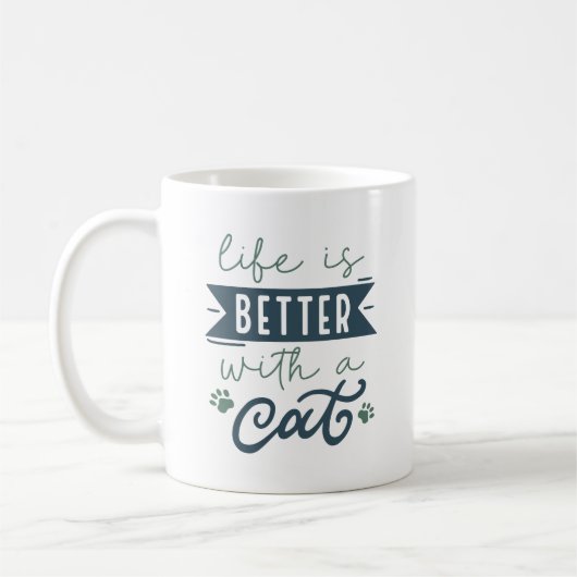 Mug La Vie Est Meilleure Avec Un Chat (Gauche)