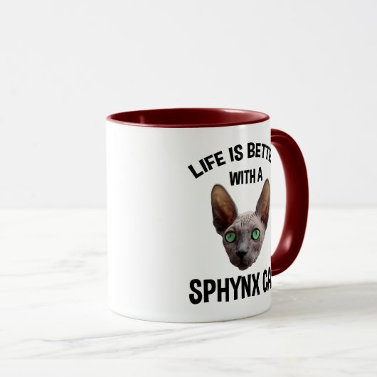 Mug La Vie Est Meilleure Avec Un Chat Sphynx (Devant droit)