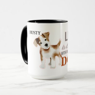 Mug "La vie est meilleure avec un chien" avec un chiot