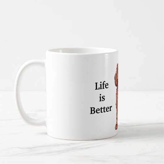 Mug La vie est meilleure avec un Cocker Spaniel Coffee (Gauche)