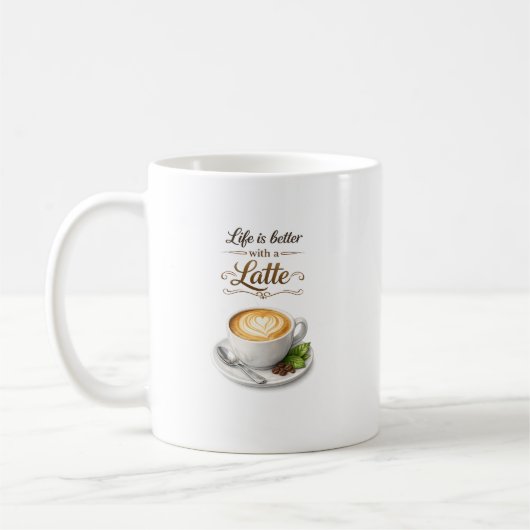Mug La vie est meilleure avec un design de citation de (Gauche)