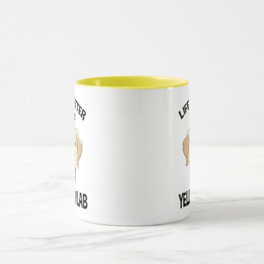 Mug La Vie Est Meilleure Avec Un Laboratoire Jaune (Centre)