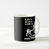 Mug La vie est meilleure avec une citation de chien be (Devant droit)