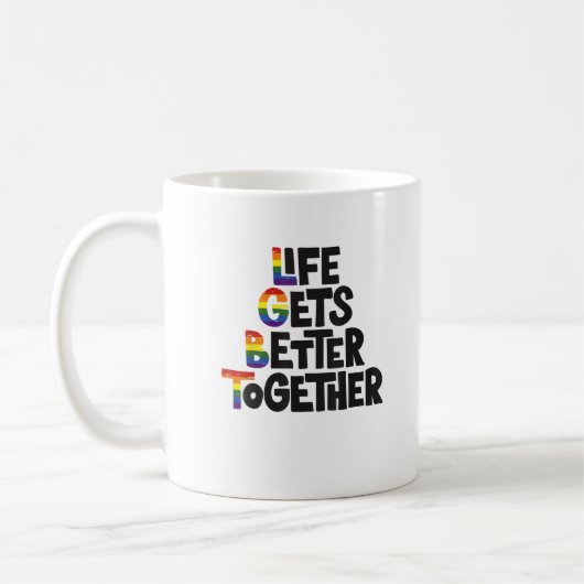 Mug La vie est meilleure ensemble Couleurs légères Ins (Gauche)