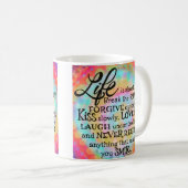 Mug La vie inspirationnelle est une courte citation (Devant droit)