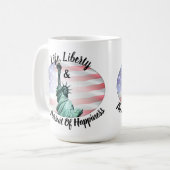 Mug La Vie, La Liberté Et La Poursuite Du Bonheur (Devant gauche)