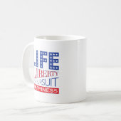 Mug La vie, liberté et la poursuite du bonheur (Devant gauche)