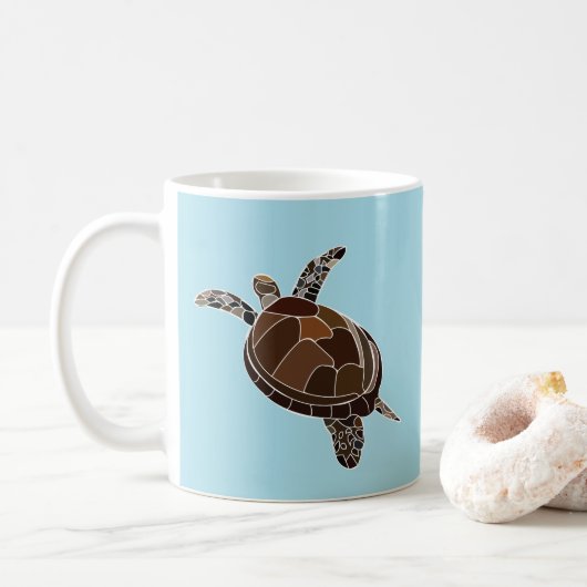 Mug La vie marine côtière de la tortue de mer (Avec donut)