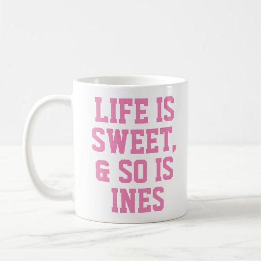 Mug La vie personnalisée est douce Humour Citation Slo (Gauche)