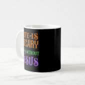 Mug La vie sans Jésus est effrayante Chute Chrétienne  (Devant gauche)