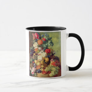 Mug La vie toujours avec les fleurs et le fruit