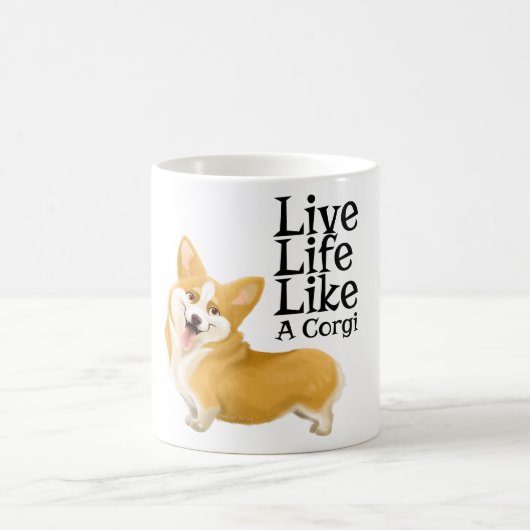 Mug La vie vivante aiment le corgi (Centre)
