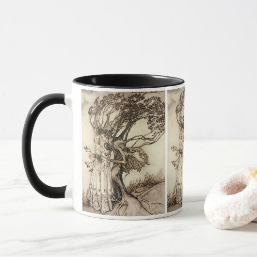 Mug La vieille femme dans le bois par Arthur Rackham (Avec donut)