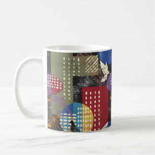 Mug La ville grogne abstrait, sans couture motif vinta