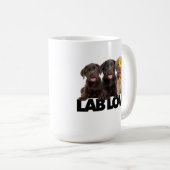 Mug Lab Love labrador retriever chocolat jaune noir (Devant droit)