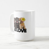 Mug Lab Love labrador retriever chocolat jaune noir (Devant gauche)