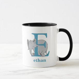 Mug L'ABC de Dr Seuss : Lettre E - Bleu Ajoutez votr