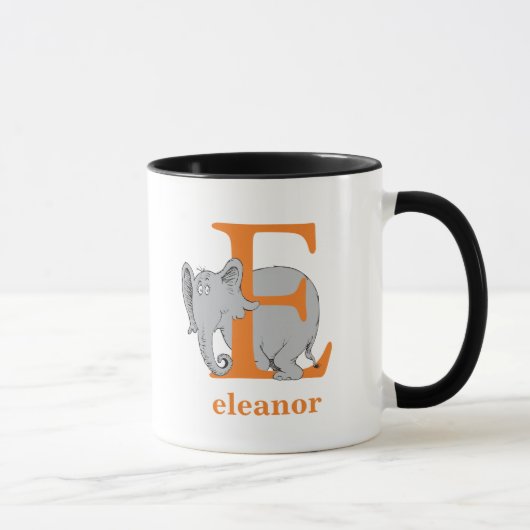 Mug L'ABC de Dr Seuss : Lettre E - Orange | Ajoutez vo (Droite)