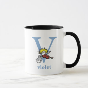 Mug L'ABC du Dr Seuss : Lettre V - Bleu Ajoutez votr
