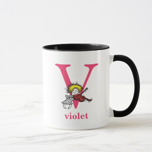 Mug L'ABC du Dr Seuss : Lettre V - Rose | Ajoutez votr (Droite)