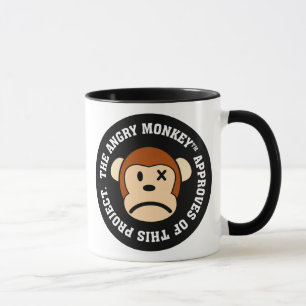 Mug Label : Projet approuvé par le singe fâché