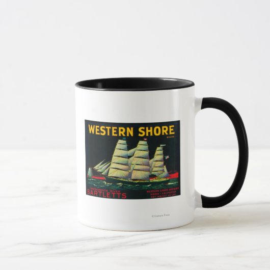 Mug Label Western Shore Pear Crate, CA (Droite)