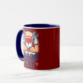 Mug Labor Day Strong Worker Hands Illustration (Devant gauche)