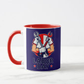 Mug Labor Day Tools Crossed Worker Design (Gauche)