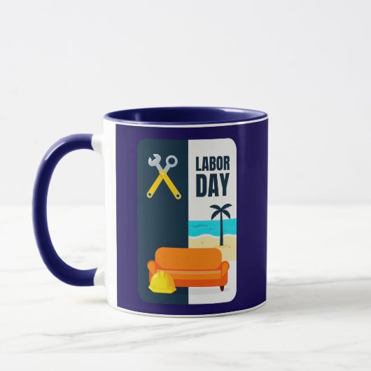 Mug Labor Day Work and Relax Illustration Shirt (Gauche)