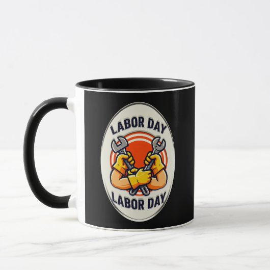 Mug Labor Day Worker Badge Tools Design (Gauche)