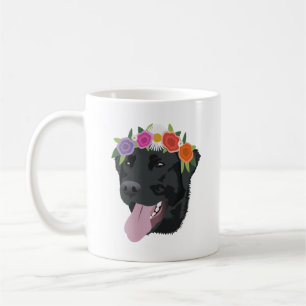 Mug Laboratoire noir de la couronne de fleurs