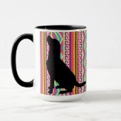 Mug Laboratoire noir sur la rayure aztèque lumineuse (Gauche)