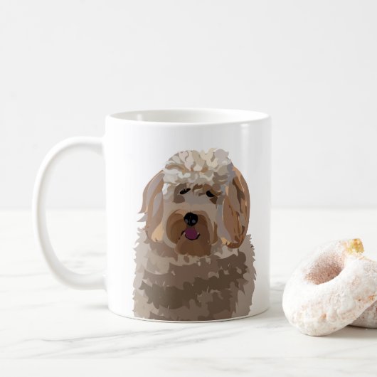 Mug Labradoodle Chien Design De Chien Mignon (Avec donut)