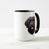 Mug Labradoodle Chien noir (Devant droit)