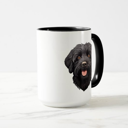 Mug Labradoodle Chien noir (Devant droit)