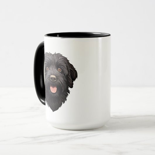 Mug Labradoodle Chien noir (Devant gauche)