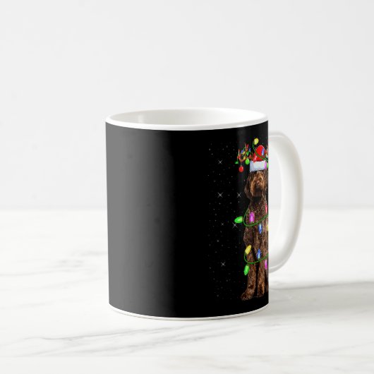 Mug Labradoodle Dog Xmas Lighting Santa Labradoodle Ch (Devant droit)