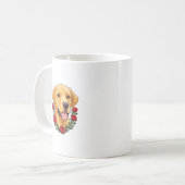 Mug Labrador avec des roses rouges (Devant gauche)