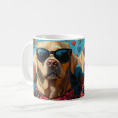 Mug Labrador avec roses de la Saint-Valentin (Devant gauche)
