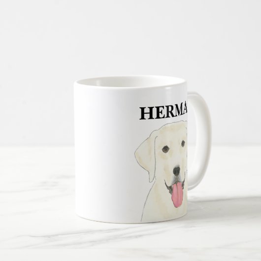 Mug Labrador blanc personnalisé (Devant droit)