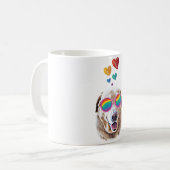 Mug Labrador Chien avec Coeurs Saint-Valentin (Devant gauche)