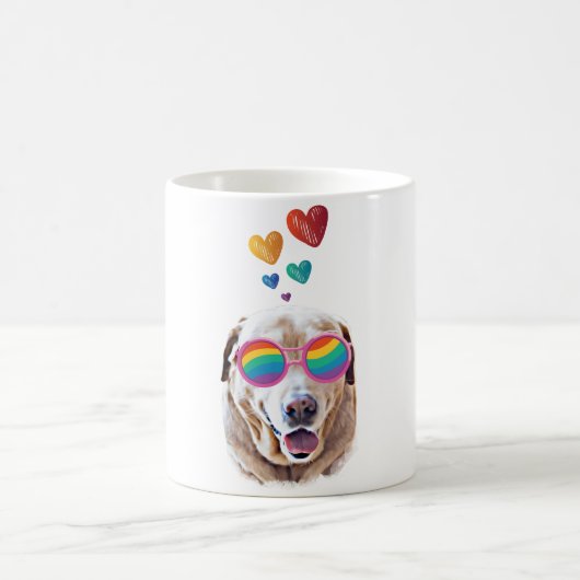 Mug Labrador Chien avec Coeurs Saint-Valentin (Centre)