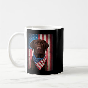 Mug Labrador Chocolat Américain Drapeau Américain 4 Ju