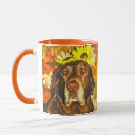 Mug Labrador en fleurs (Gauche)