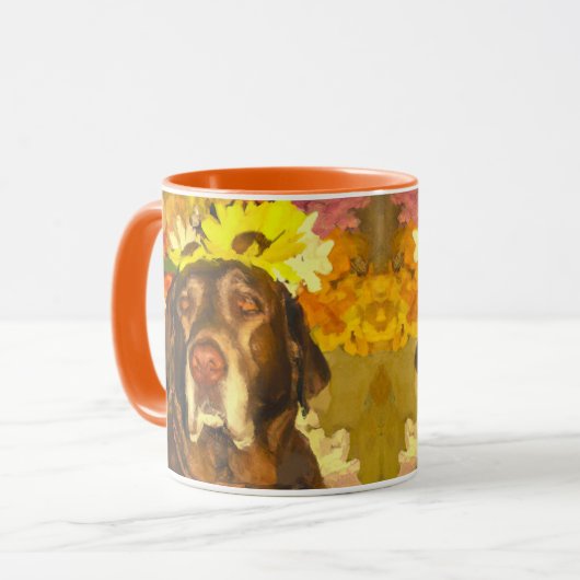 Mug Labrador en fleurs (Devant gauche)