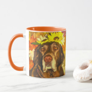 Mug Labrador en fleurs
