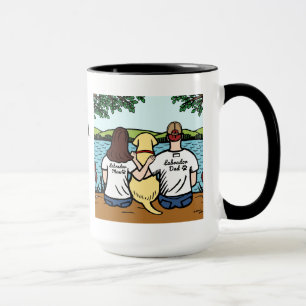 Mug Labrador et maman et papa jaunes personnalisés